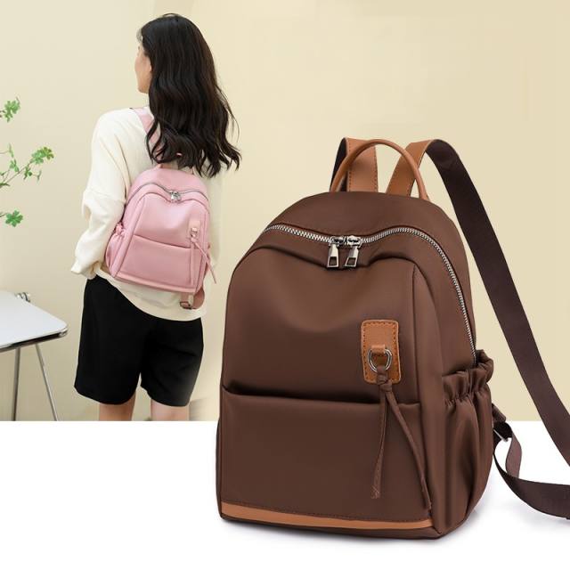 Fashionable plain color oxford backpack school bag