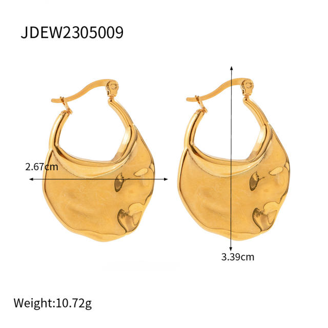 Chunky personality gold oclor stainless steel earrings