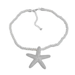Summer chunky starfish pendant rope chain necklace