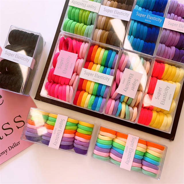 32pcs candy color rubber band hair ties set for kids