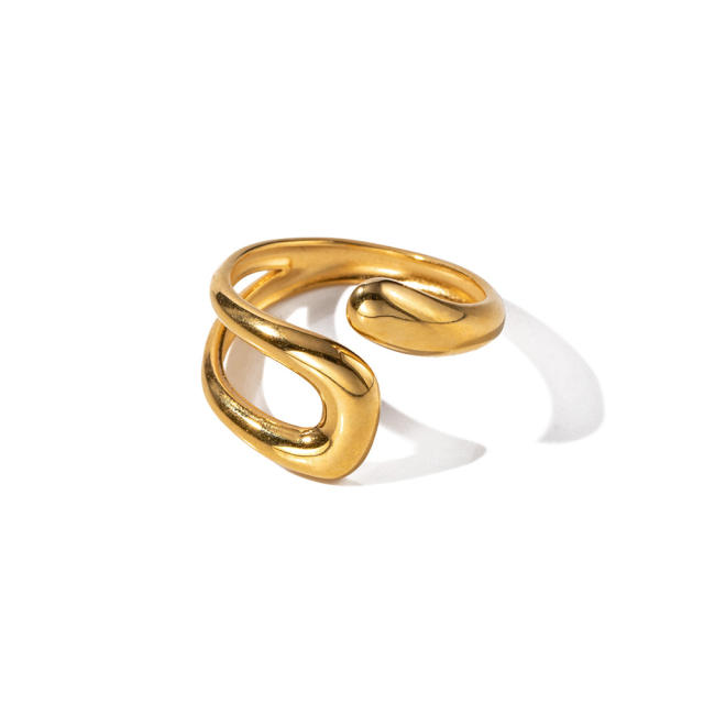 Chunky geometric design stainless steel rings