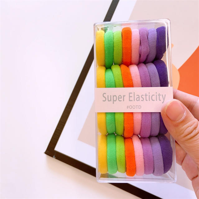 32pcs candy color rubber band hair ties set for kids