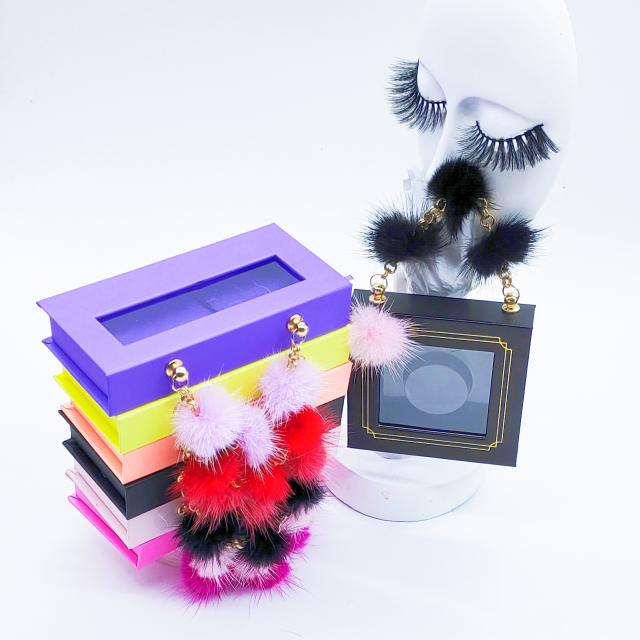 Sweet fluffy ball chain eyelashes packing box