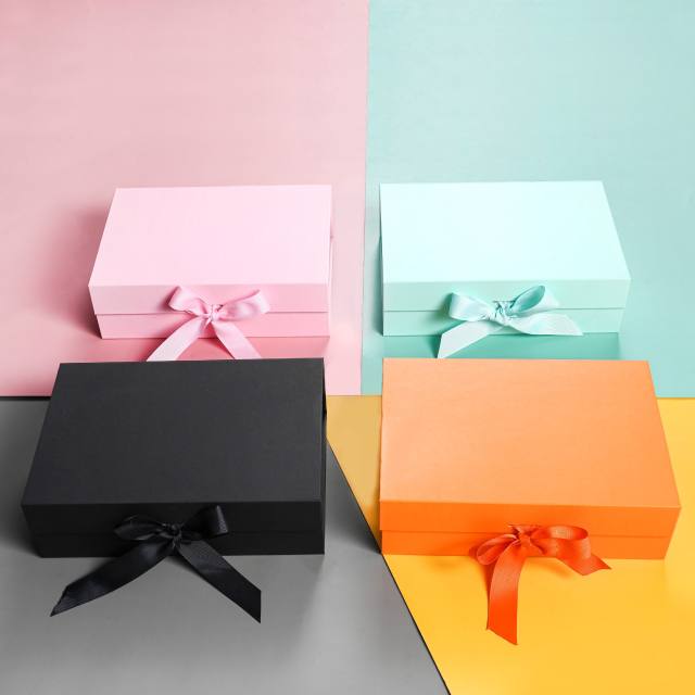 Classic solid color foldable gift box packing bag
