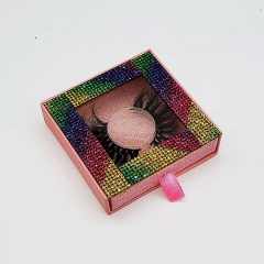 25mm colorful diamond square shape eyelashes packing box