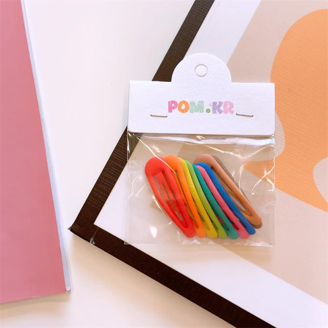10pcs candy color sweet snap hair clips set for kids