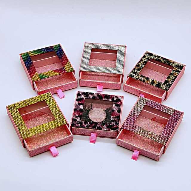 25mm colorful diamond square shape eyelashes packing box