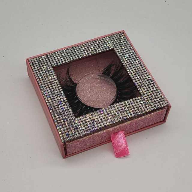 25mm colorful diamond square shape eyelashes packing box