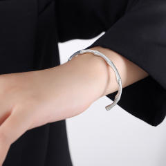 Easy match stainless steel bangle for women bamboo bangle