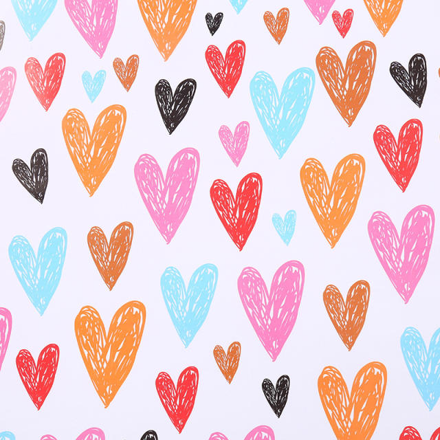 Romantic heart pattern gift wrapping paper