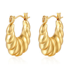 18K chunky hoop stainless steel earrings