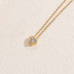 Dainty mother shell clover copper necklace