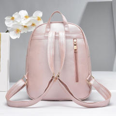 Korean fashion sweet bow fluffy ball PU leather backpack set