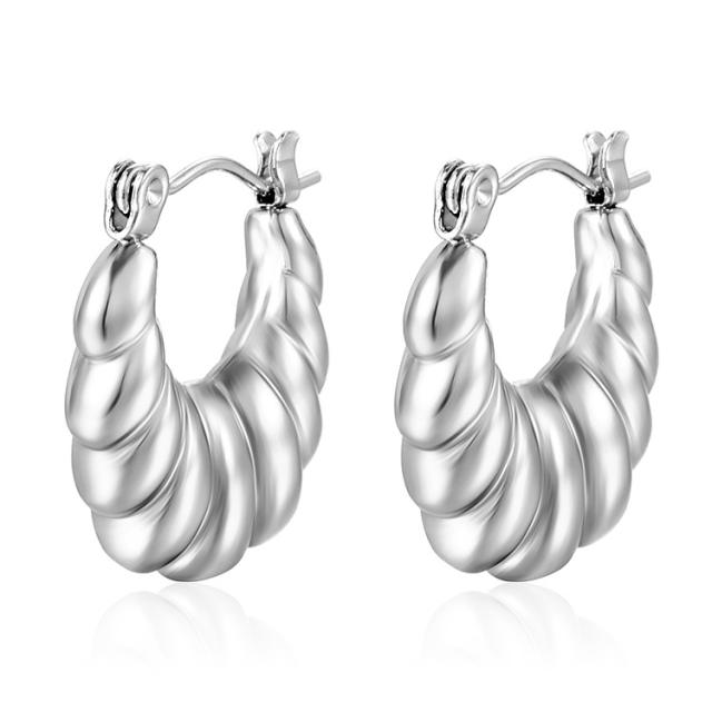 18K chunky hoop stainless steel earrings