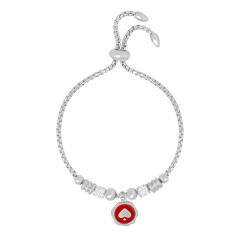18K gold plated diamond heart evil eye stainless steel bracelet