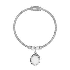 18K gold plated diamond heart evil eye stainless steel bracelet