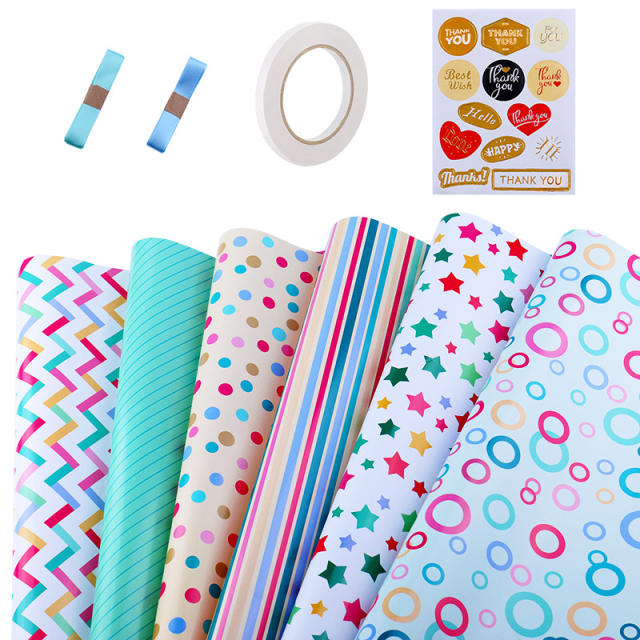 Colorful pattern gift wrapping paper