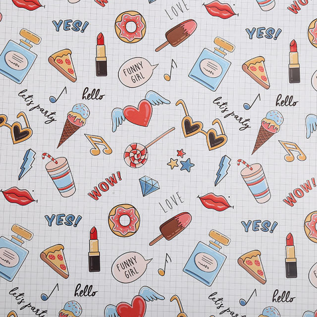 Romantic heart pattern gift wrapping paper