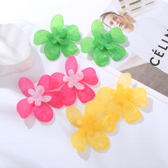 Summer colorful acrylic flower chunky earrings