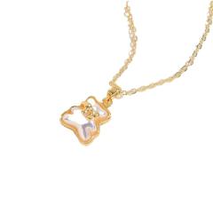 INS trend cute bear pendant gold plated copper dainty necklace