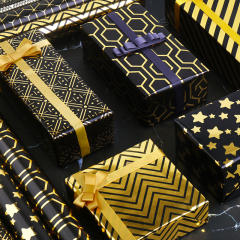Black color series wrapping paper