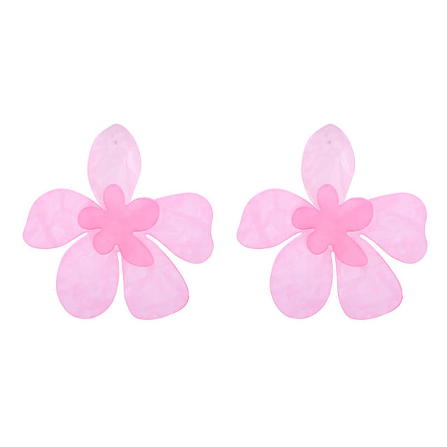 Summer colorful acrylic flower chunky earrings