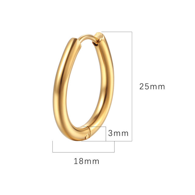 Simple colorful teardrop design stainless steel earrings