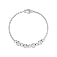 18K gold plated diamond heart evil eye stainless steel bracelet