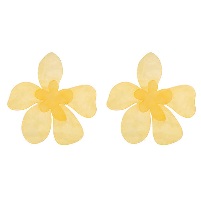 Summer colorful acrylic flower chunky earrings