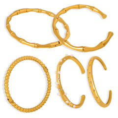 Easy match stainless steel bangle for women bamboo bangle