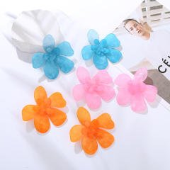 Summer colorful acrylic flower chunky earrings