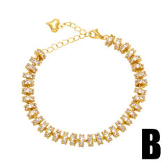 Luxury summer rainbow cz diamond copper bracelet