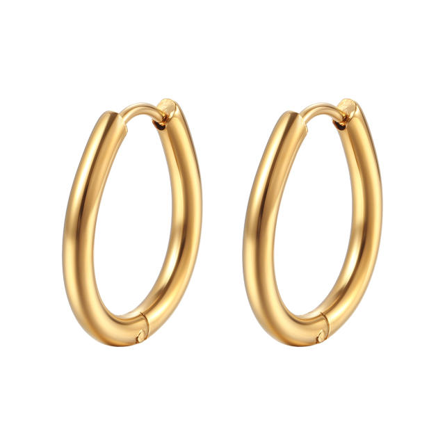 Simple colorful teardrop design stainless steel earrings