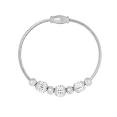 18K gold plated diamond heart evil eye stainless steel bracelet