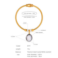 18K gold plated diamond heart evil eye stainless steel bracelet
