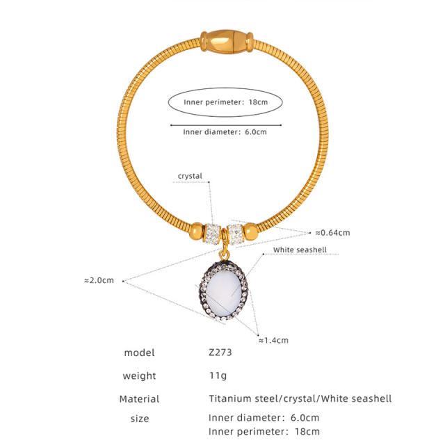 18K gold plated diamond heart evil eye stainless steel bracelet
