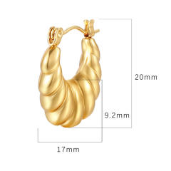 18K chunky hoop stainless steel earrings