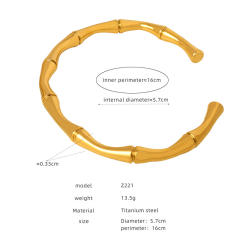 Easy match stainless steel bangle for women bamboo bangle