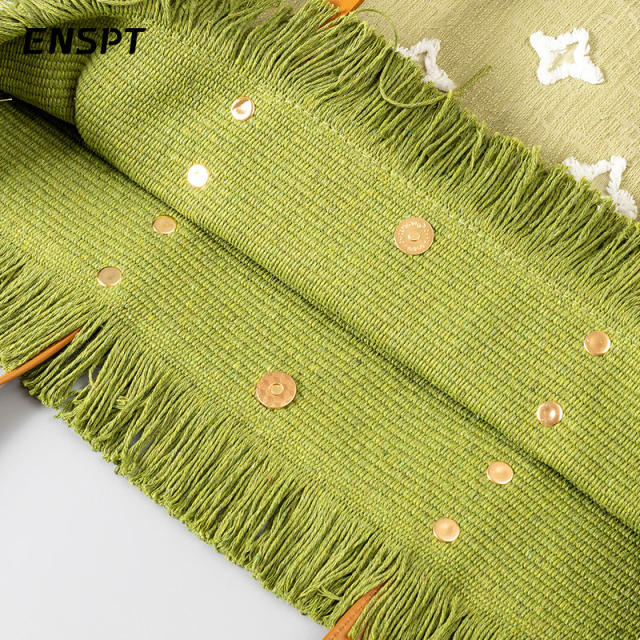 Summer design embroidery canvas tassel large storage tote bag beach bag