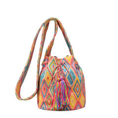 Boho colorful pattern national design bucket bag crossbody bag