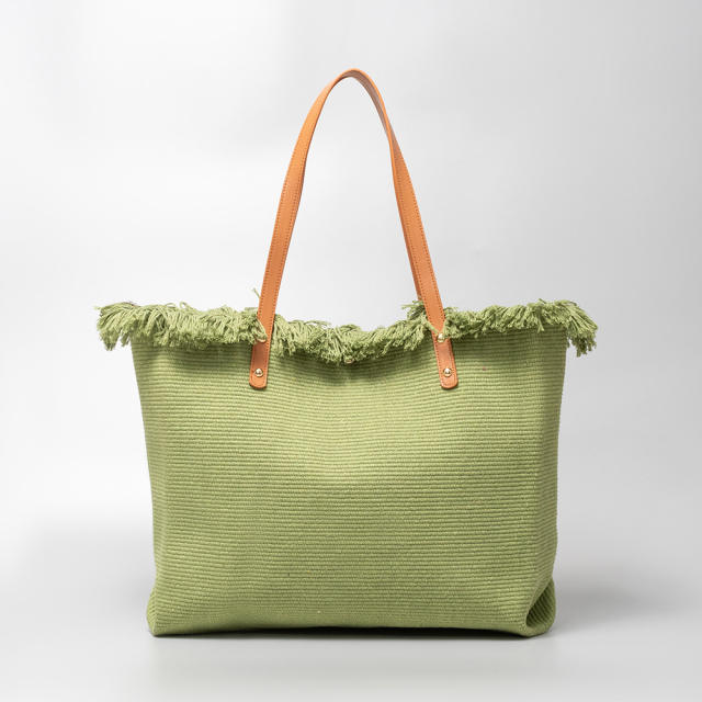 Large storage canvas material beach bag women tote bag