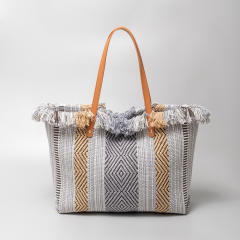 Large storage canvas material beach bag women tote bag