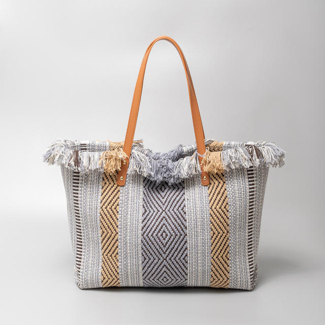 Large storage canvas material beach bag women tote bag