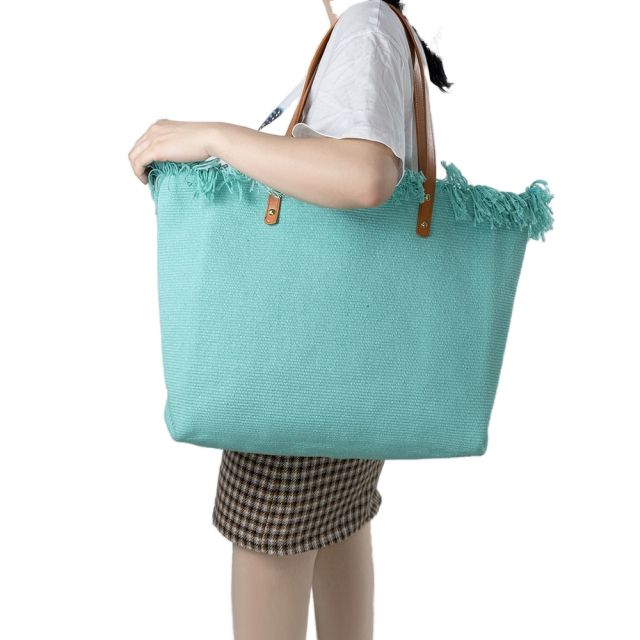 Plain color large storage women tote bag beach bag