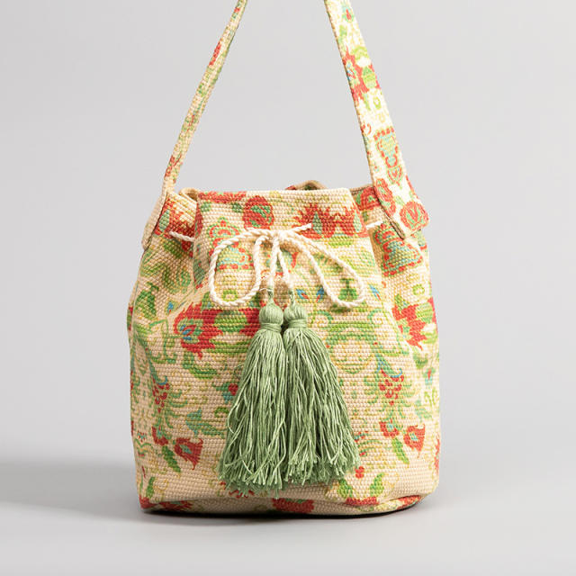 Boho colorful pattern national design bucket bag crossbody bag