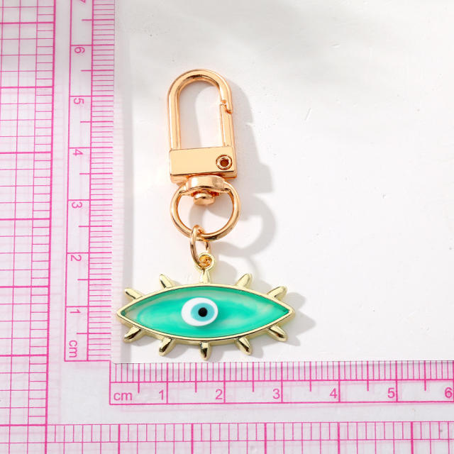 Personality color enamel evil eye alloy keychain