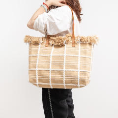 Large storage canvas material beach bag women tote bag