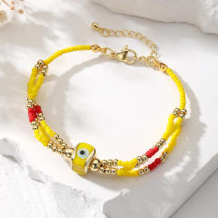 Boho creative enamel evil eye bead bracelet