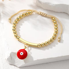 Boho colorful evil eye bead bracelet