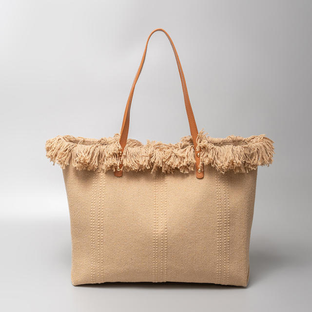 Large storage canvas material beach bag women tote bag